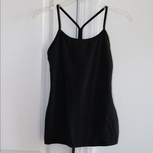 Black Lululemon Power Y Tank. Size 4.